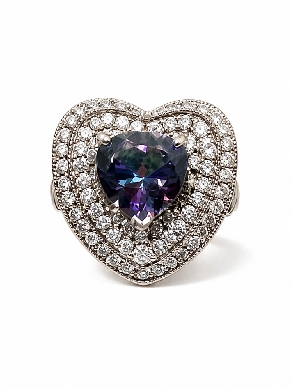 Sterling Mystic Topaz Ring Sz 10.5